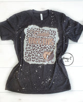 Caddo Bruins leopard background w/mascot charcoal