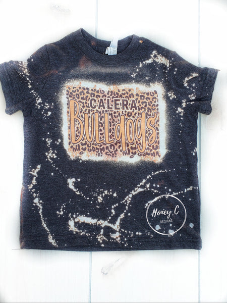 Calera Bulldogs faux glitter & leopard TODDLER *charcoal*