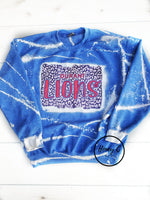 Durant Lions faux glitter w/leopard sweatshirt bleached *blue*
