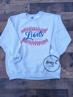 Lions baseball stitches sweatshirt