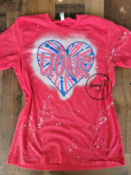 Lions tie dye heart