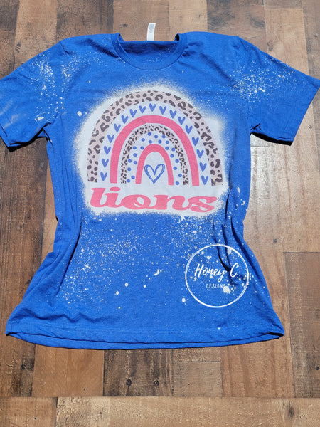 Lions rainbow blue bleached