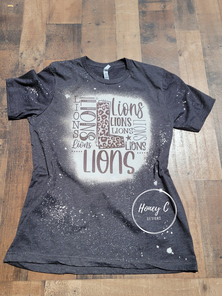 Lions typograpghy bleached
