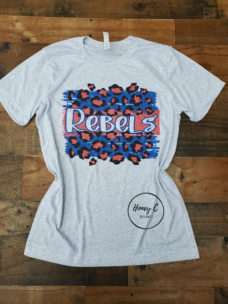 Rebels leopard faux glitter split